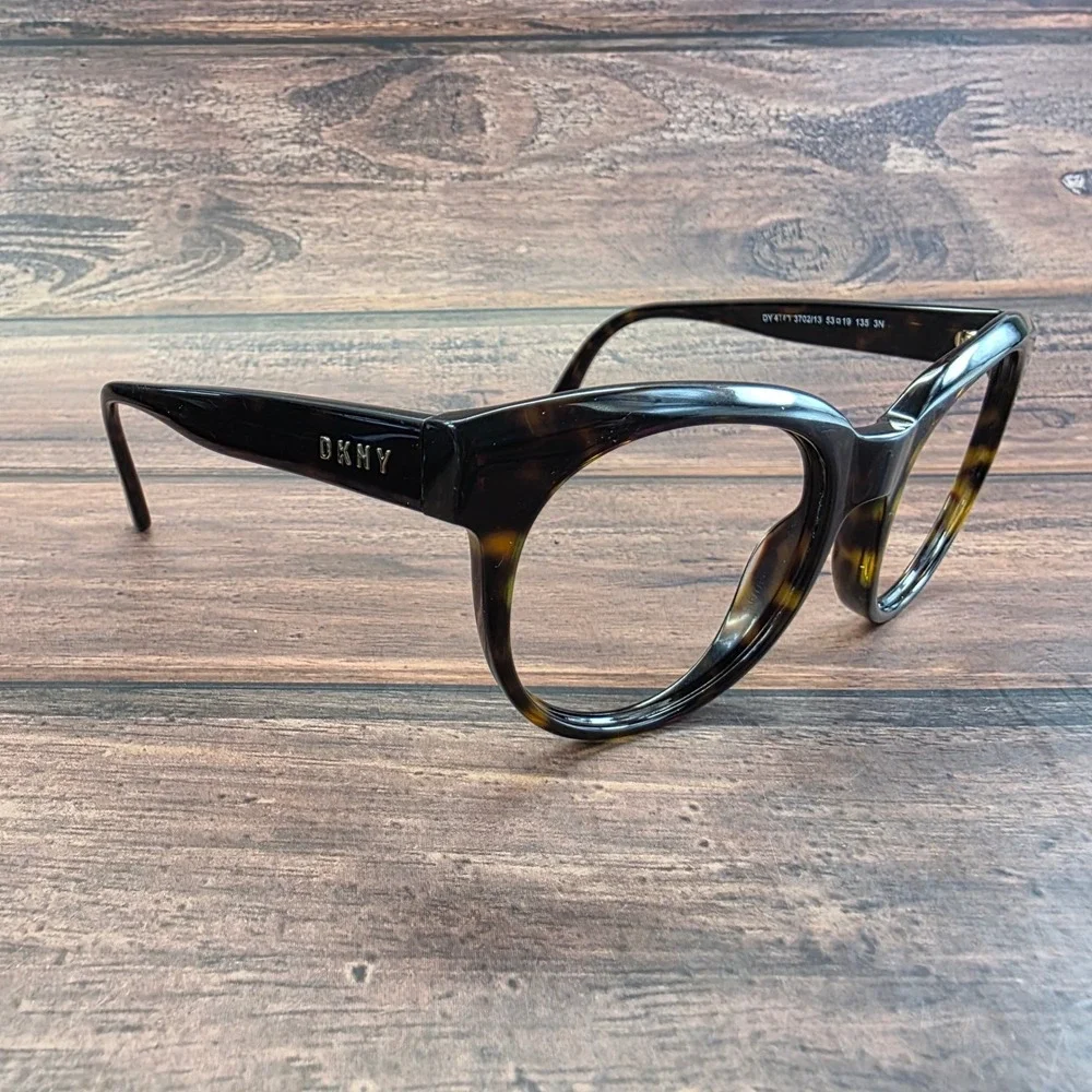 DKNY DY 4143 3702/13 Dark‎ Tortoise Round Cat Eye Eyeglasses 53-19-135